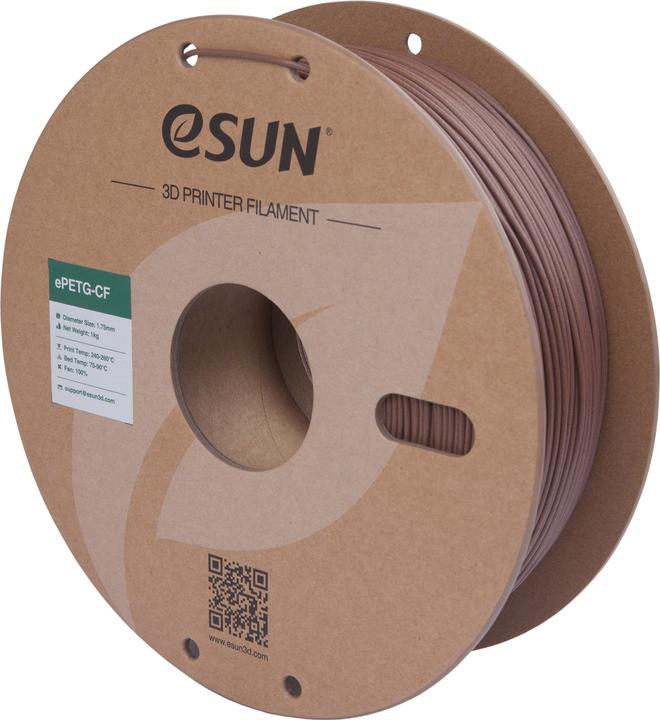 Image du produit eSUN ePETG-CF Filament carbone laiton antique 1.75mm 1Kg (PETG, 1.75 mm, 1000 g, Marron)