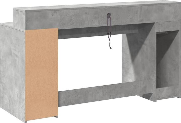 Actual product image VidaXL LED desk Computer desk Work desk PC desk Office desk concrete grey (160 x 55 x 91 cm)
