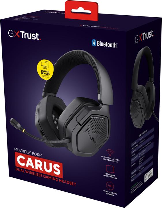 Actual product image Trust Gxt493 Carus Wrls Headset Blk (Wireless)