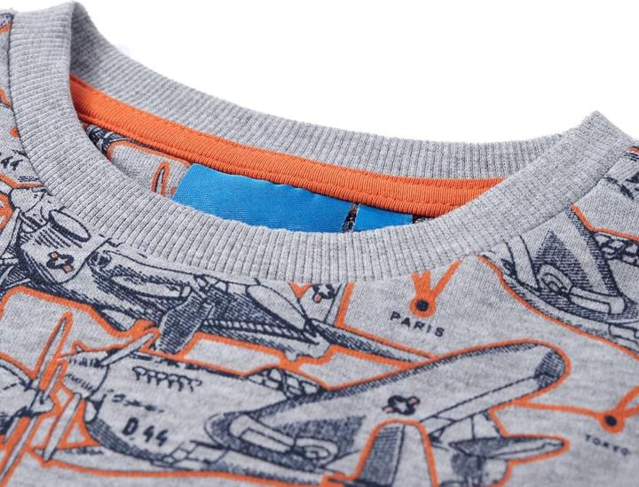 Produktbild VidaXL Kinder-Sweatshirt Grau Melange 92,Material: 85 % Baumwolle (92)