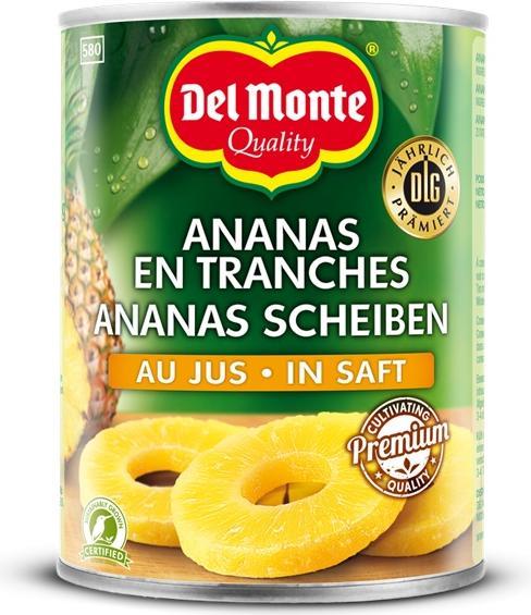 Del Monte Tranches d'ananas au jus 350/565g (638 g)