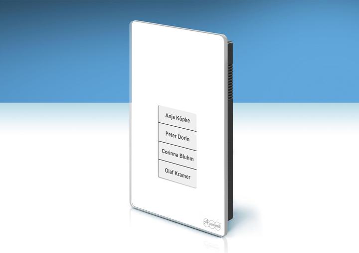 Actual product image Auerswald TFS-Dialog 400 white intercom system for a/b interfaces with elegant glass front