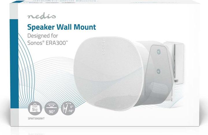 Produktbild Nedis Lautsprecherhalter - Kompatibel mit: Sonos Era300 - Wand - 5 kg - Drehgelenk/Neigung - kippbar (1 Stk., Wandmontage, Neigbar, Schwenkbar)