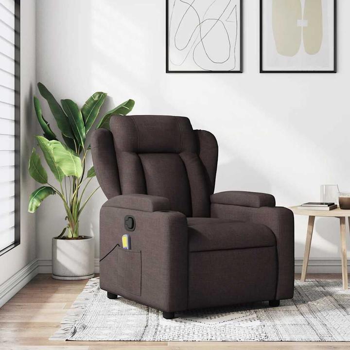 Produktbild VidaXL Massagesessel Dunkelbraun Stoff,Farbe: Dunkelbraun,Material