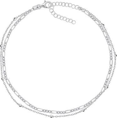 Immagine prodotto Brilio Argento - ANK101W Catena doppia a forma di gamba in argento (Metallo non prezioso)