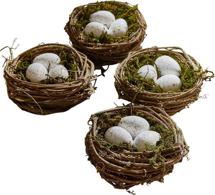 Actual product image Loberon Nest with eggs set of 4 Trista brown/white