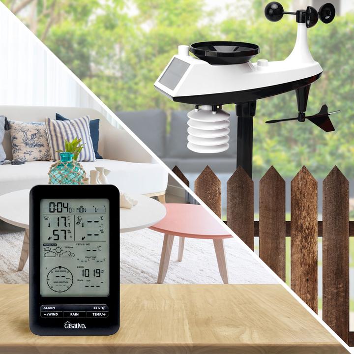 Actual product image Casativo Professional wireless weather station with outdoor sensor, hygrometer and weather forecast