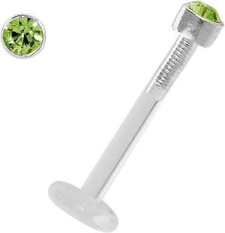 Produktbild Bijouteria Piercing für Lippe/Tragus (Bioplast, Silber 925, Swarovski Kristall)