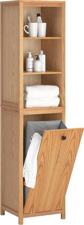 Actual product image SoBuy Narrow bathroom cabinet with laundry bag