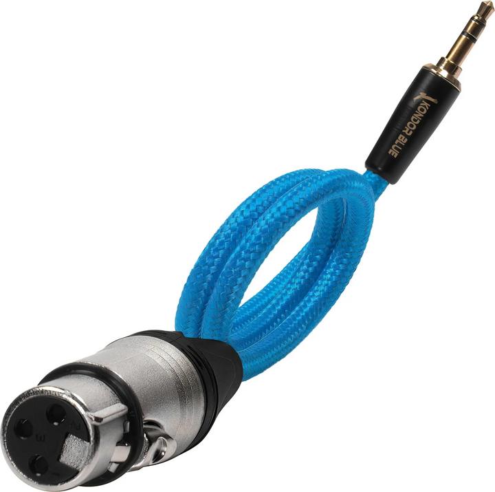 Image du produit Kondor Blue 16" Femelle XLR vers 3.5mm Mâle Mini TRS Blue Braide (0.43 m)