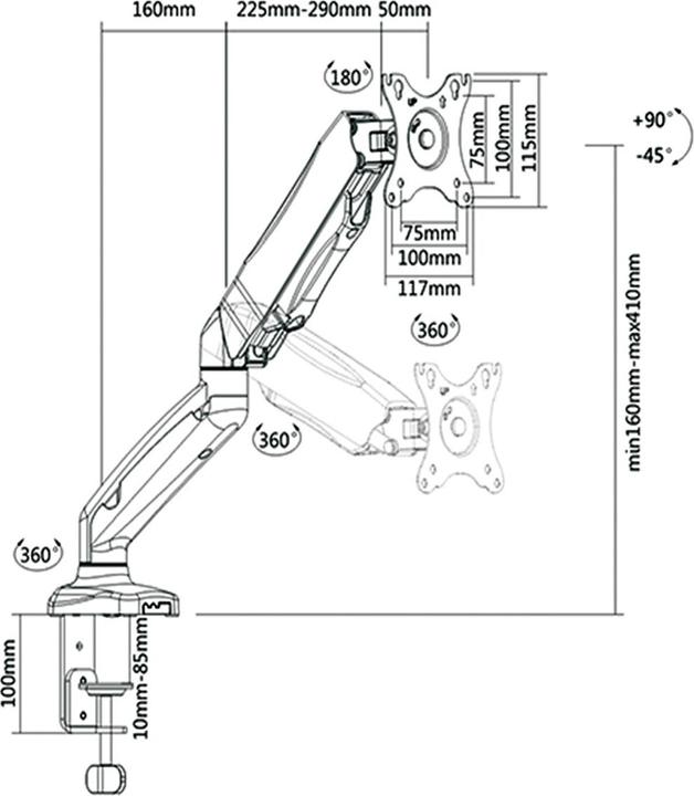 Produktbild Value LCD-Arm (Tisch, 27")