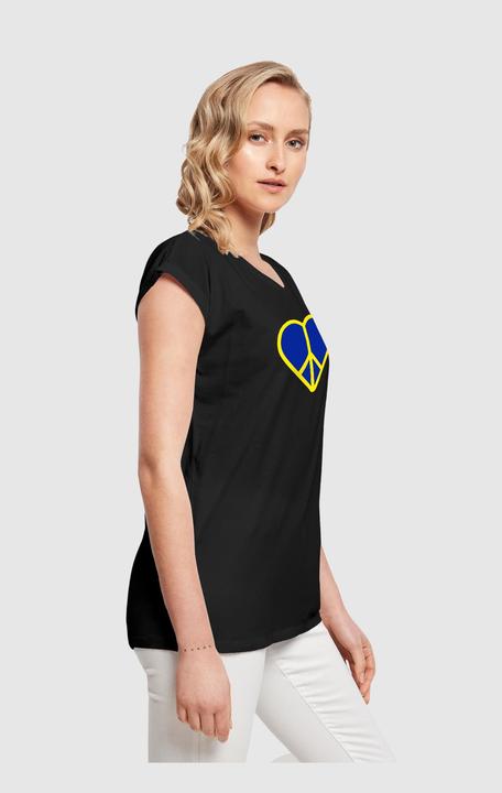 Actual product image Merchcode Ladies Peace - Heart Peace Extended Shoulder T-Shirt - 161405 (L)