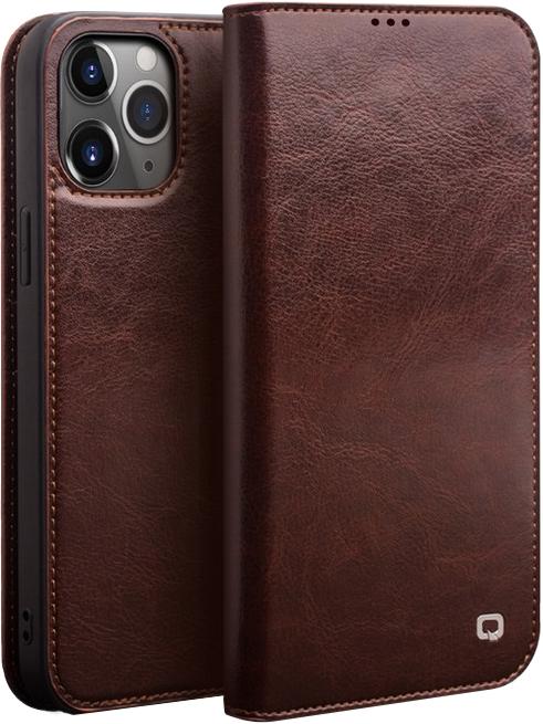 Actual product image QiAlino Fourre Flip cuir véritable (Apple iPhone 12, Realme 12 Pro+)