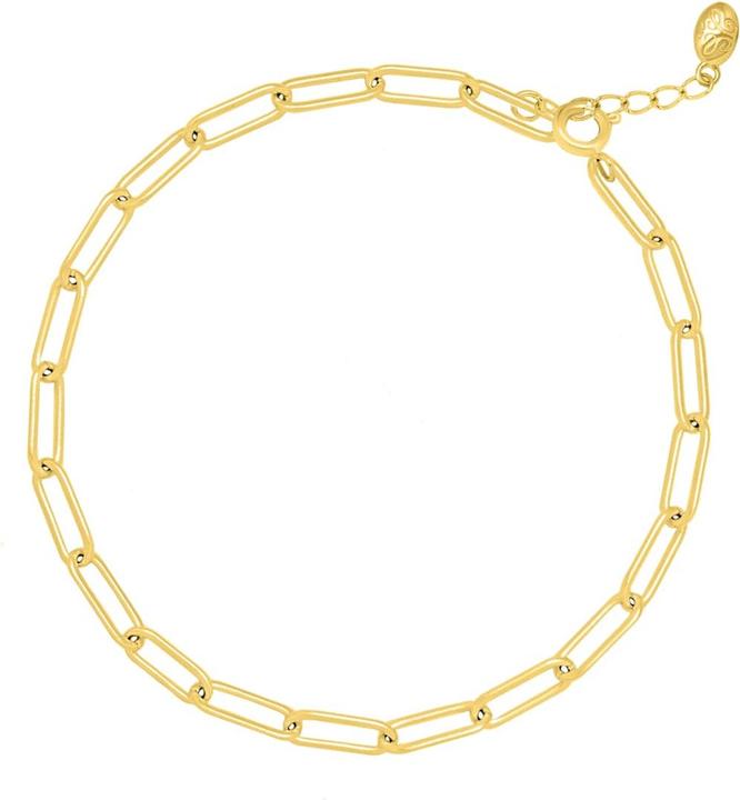 Produktbild Candy Paper-Clip-Armband Sanda, 925 Sterling Silber, vergoldet (20 cm, 925 Sterling Silber, 18k vergoldet)