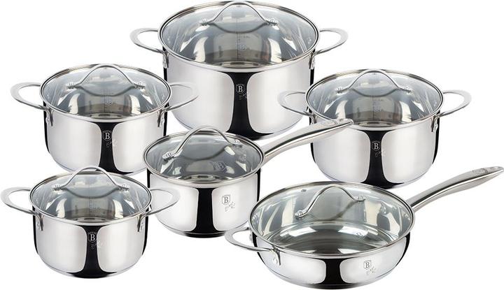 Produktbild BerlingerHaus BH6661 12 pcs cookware set Silver Jewellery Collection stainless (Pfannenset + Topfset, Aluminium)