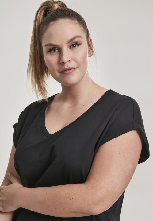 Produktbild Urban Classics Ladies Round V-Neck Extended Shoulder Tee (XXL)