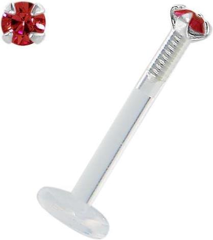 Produktbild Bijouteria Piercing für Lippe/Tragus (Bioplast, Silber 925, Swarovski Kristall)