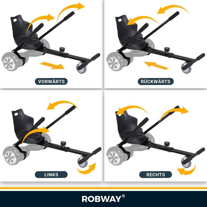 Produktbild Robway Universal Hoverseat Hover Board Sitz E-Balance Speedkart Hoverkart (Schwarz)