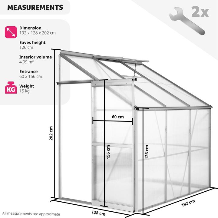 Actual product image tectake Leaning greenhouse