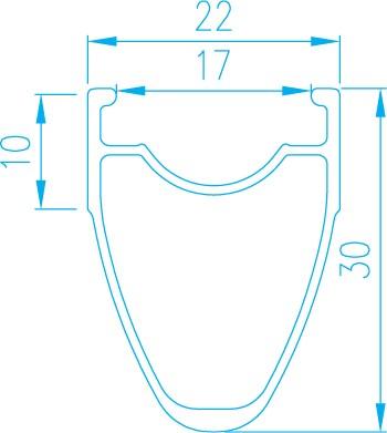 Produktbild Alexrims CX30 700X32OTW RIM. Schwarzer CNC Bok (neu) (27.56")