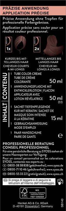 Valori nutrizionali e ingredienti Syoss Colorazione permanente (1 4 Blu-nero)