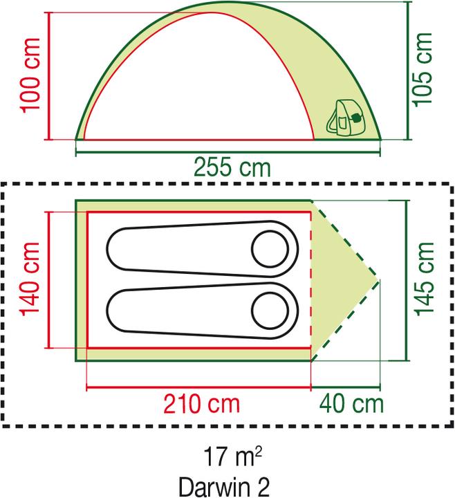 Produktbild Coleman Darwin 2 (Kuppelzelt, 2.80 kg, 2 Personen)