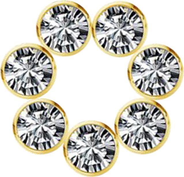 Produktbild Star Piercing Anhänger vergoldet Ring sieben Kristalle silber (ohne Messing, Chirurgenstahl 316L)