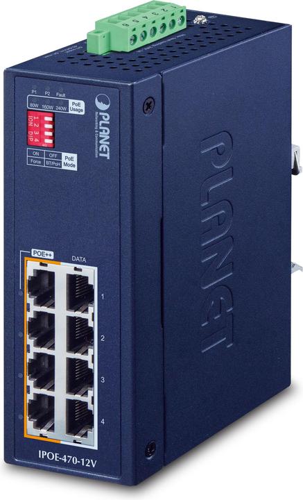 Immagine prodotto Planet Hub industriale a 4 porte GE 802.3bt PoE++ Injector (802,3at (PoE+), 802.3bt (PoE+++), 240 W)