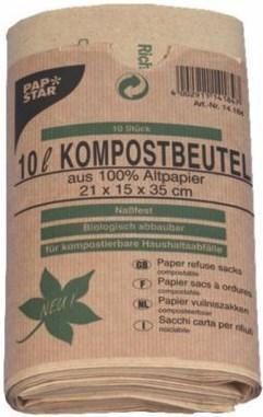 Papstar Sacs à compost (10 x, 10 l)