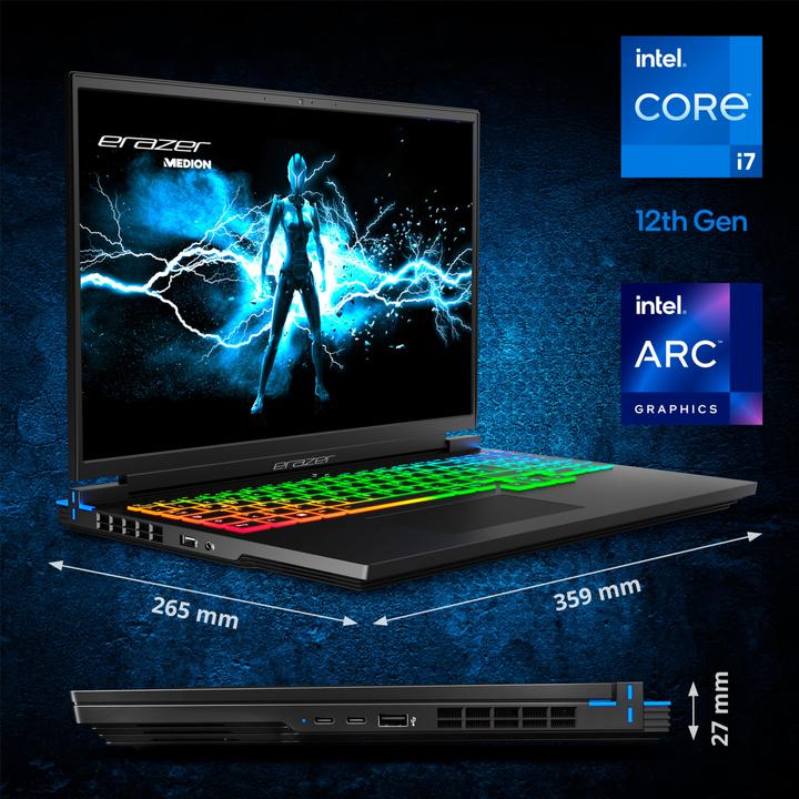 Produktbild Medion Erazer Major X10 MD62501 16 gaming laptop (16", Intel Core i7-12700H, 1000 GB)