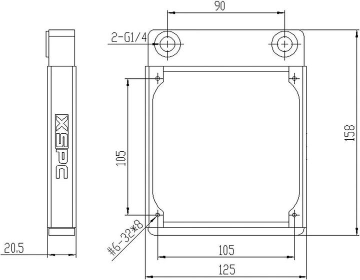 Actual product image XSPC TX120 Ultrathin Radiator (120 mm)