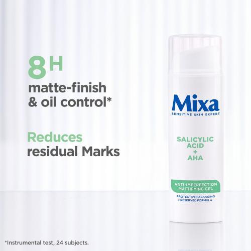Actual product image Mixa Salicylic Acid + AHA Anti-Imperfection Mattifying Gel (50 ml, Face gel)
