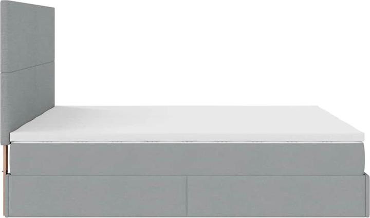 Produktbild VidaXL Ottoman-Bett mit Matratzen Hellgrau 160x200 cm Stoff (160 x 200 cm)