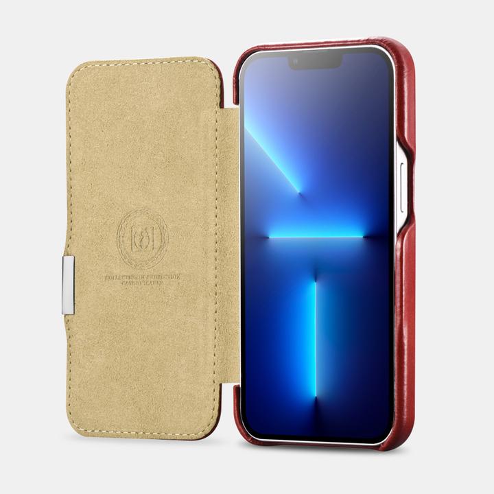 Image du produit iCarer iPhone 15 - étui à rabat en cuir vintage marron WMI15230613 (Apple iPhone 15)