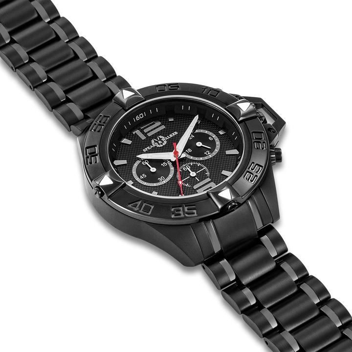 Produktbild Spears & Walker Herren Quarzuhr Varus II Edelstahl schwarz - 23242 (Chronograph, 50 mm)