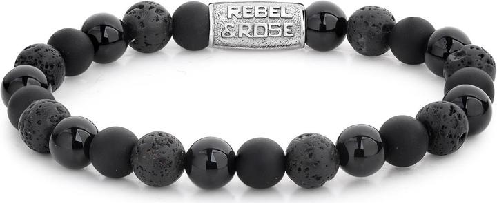Actual product image Rebel & Rose Stones Only Black Rocks Bracelet (19 cm, Stainless steel)