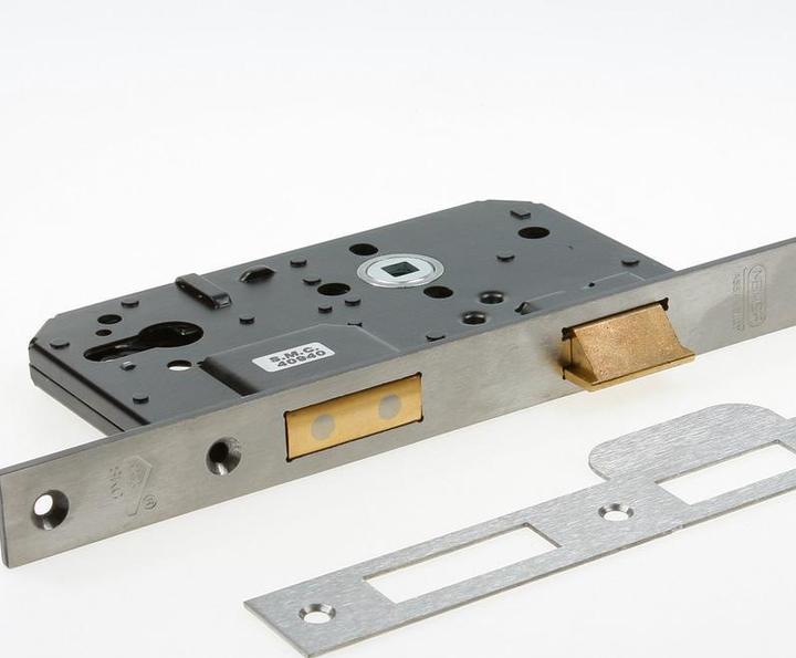 Actual product image Nemef Insert lock - Stainless steel brushed - Stainless steel - - 4219 - Cylinder lock right c