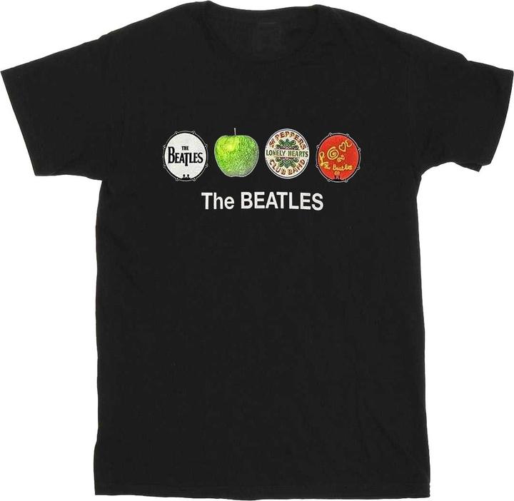 Immagine prodotto The Beatles Maglietta da adulto in cotone con mela e tamburi (M)