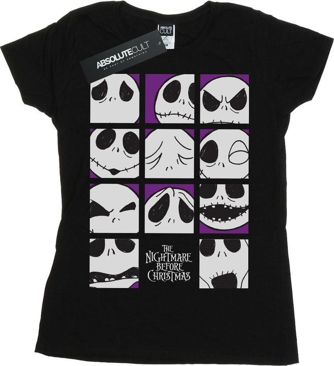 Immagine prodotto Disney Nightmare Before Christmas Many Faces Of Jack Squares Maglietta Donna (XL)