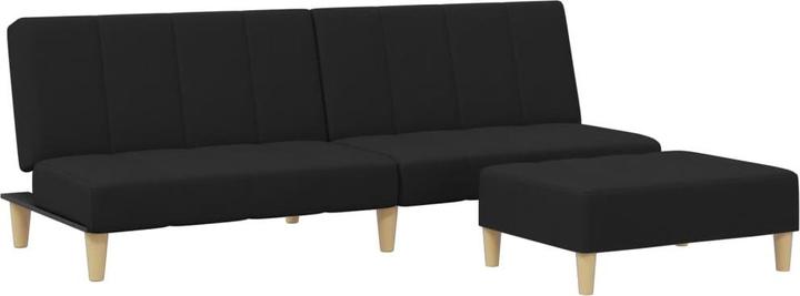 Image du produit VidaXL Canapé-lit 2 places avec repose-pieds Canapé-lit Lit de jour Noir Tissu