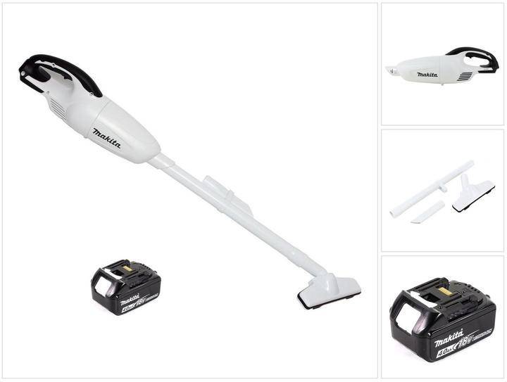 Actual product image Makita DCL 180 M1 W 18 V Li-Ion battery vacuum cleaner white + 1 x 4.0 Ah battery - without charger
