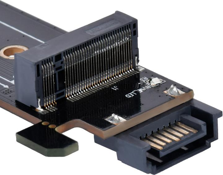 Productafbeelding Silverstone SST-ECM28 - 1x NVMe + 1x SATA M.2 SSD naar PCI-E x4 1U adapterkaart