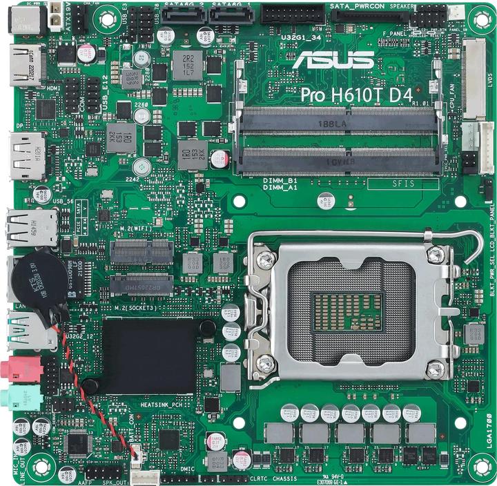 Produktbild ASUS MB PRO H610T -CSM (LGA 1700, Intel H610, Mini-ITX)