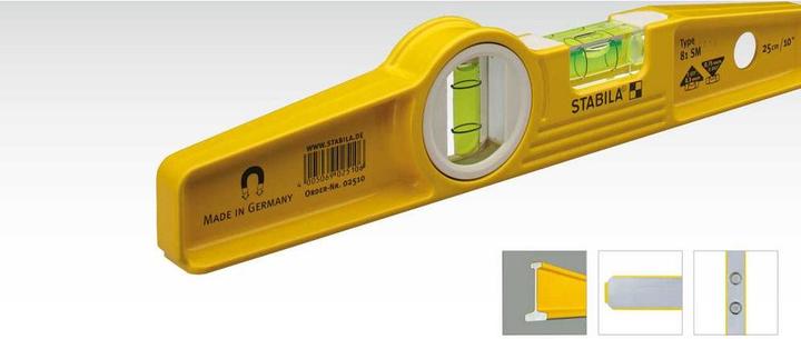 Actual product image Stabila Spirit level Type 81 SM Torpedo Rare earth magnetic system (25 cm)