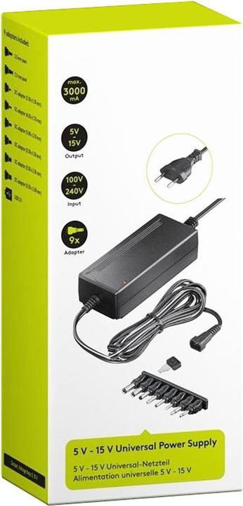 Actual product image AccuCell Universal Stabilized Switching Power Supply Eco-Friendly with 3000mA