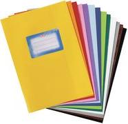 Actual product image Herlitz Exercise book cover DIN A5, embossed (raffia), PP, red with glued-on inscription label (A5)