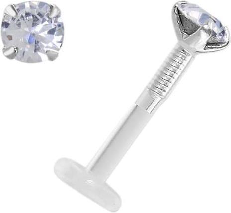 Produktbild Bijouteria Piercing für Lippe/Tragus (Bioplast, Silber 925, Swarovski Kristall)