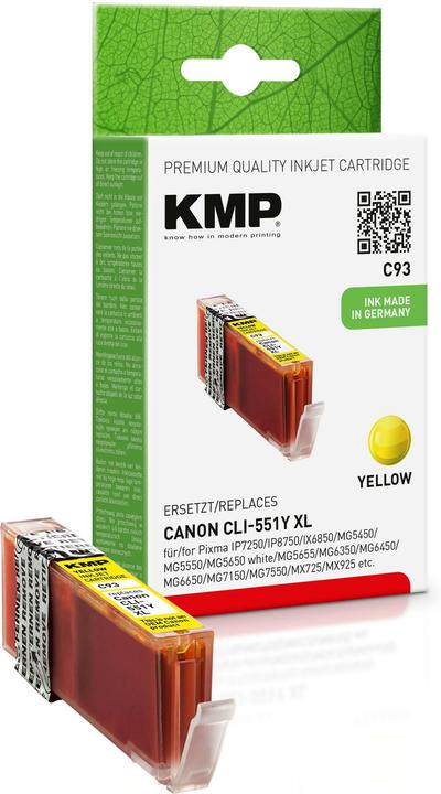 KMP C93 Cartuccia d'inchiostro giallo comp. con Canon CLI-551 Y XL (Y)