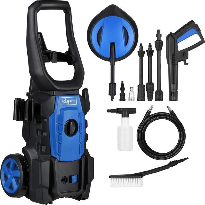 Immagine prodotto Scheppach Idropulitrice 1600W, 135 bar con sistema di attacco rapido e accessori inclusi (Corrente elettrica)