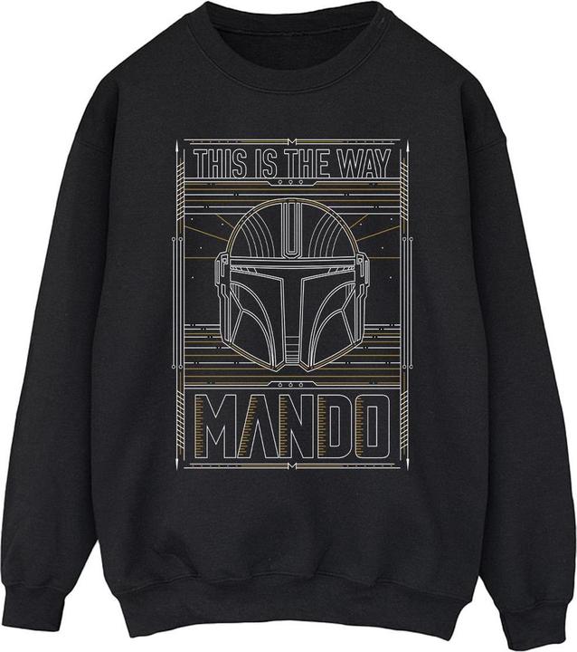 Star Wars The Mandalorian The Way Outline Helm Sweatshirt (XXL)